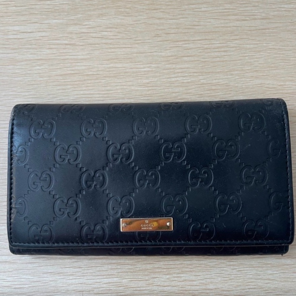Gucci Guccissima Black Leather Wallet